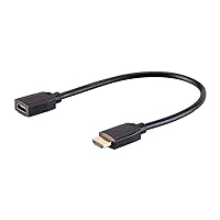 Monoprice High Speed HDMI Extension Cable - 48Gbps, Ultra 8K, Dynamic HDR, eARC, 1 Feet, Black - DynamicView Series