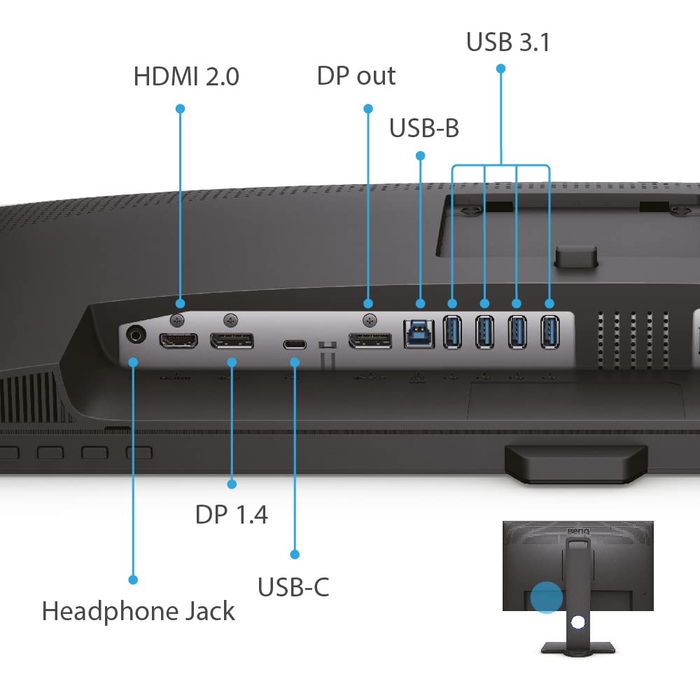 BenQ PD2705Q Mac-Ready Monitor 27” QHD 1440p | 100% Rec.709 & sRGB | IPS | DeltaE ≤3 | Calibration Report | ICC Sync | AQCOLOR | Pantone | Ergonomic | DisplayPort | USB-C(65W) | USB Hub | Daisy Chain