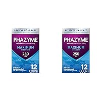 Phazyme Maximum Strength Gas and Bloating Relief, 250 mg Simethicone, 12 Fast Gels (Pack of 2)