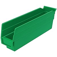 Akro-Mils 30110 Plastic Organizer and Storage Bins for Refrigerator, Kitchen, Cabinet, or Pantry Organization, 12-Inch x 3-Inch x 4-Inch, Green, 24-Pack