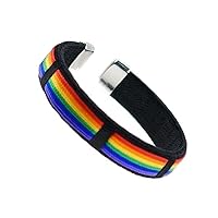 Holibanna 1pc Rainbow Gay Bracelet Mens Watch Bands Ladies Bracelets Rainbow Bracelet Bracelets for Boys Friendship Bracelets Couple Bracelet Watch Strap Polyester Wristband Miss