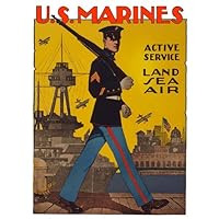 WW2 United States Marine Corps USMC Recruitment Wall Poster Art print Devil dogs
