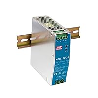 MEAN WELL NDR-120-24 Single Output Industrial DIN Rail Power Supply, 24 Volts 5 Amps 120 Watts