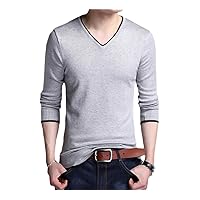 Spring Autumn Mens Slim Fit Knit Shirt Solid Color Casual Male Long Sleeve Basic Knit Shirts