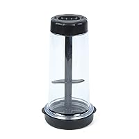Baking Flour Sieve Easy to Clean Sifter Rotary Large Capacity Clear Mixing Cup Handheld Tapioca Powder Dispenser Container Kitchen Cooking Black