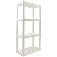 Koolatron 4-Tier Shelving Unit, 57 Fixed Height, Medium Storage Organizer for Home, Garage, Basement, Shed and Laundry Room, 14
