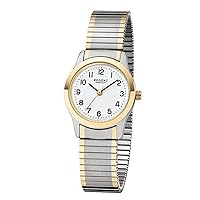 Regent 75650999 Women's Watch with Drawstring Stainless Steel Two-Tone, Silver/white, Bracelet