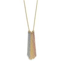16 Inch 14 kt Tri Color Gold Dangle Chain with 2in Ext Necklace