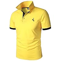 HOOD CREW Men’s Classic Polo Shirt Short Sleeve Shirts Lightweight Casual Tops