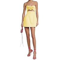 Women's Sexy Strapless Cutout Cocktail Mini Dress Satin Short Backless Homecoming Dress
