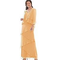 Mother of The Bride Dress with Jacket Long Formal Evening Gown 2023 Chiffon Wedding Guest Outfits