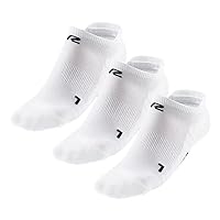R-Gear CEP Compression Running Socks For Women, No Show with Heel Tab, Light Cushion | Breathable, Maintain Blood Circulation, Moisture Control, Reduce Swelling | S, Pure White, 3 Pack