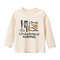 Toddler Kids Baby Boys Girls Letter Print Long Sleeve Crewneck T Shirt Tops Tee Clothes for Children Short Small