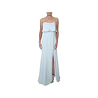 Xscape Womens Ivory Slitted Gown Popover Sleeveless Strapless Full-Length Evening Dress 6