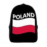 Flag of Poland 16 Inch Backpack Business Laptop Backpack Double Shoulder Backpack Carry on Backpack for Hiking Travel Work