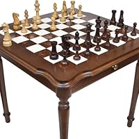 Bello Games Collezioni - Ambassador Chessmen & Luxury Palazzo Chess & Checkers Table from Italy