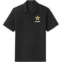 US Army Star Logo White Chest Print Tri Blend Polo Shirt