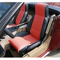 Chevy Corvette C4 Standard(Base) 1984-1993 Black/RED Artificial Leather Custom Made Original fit seat Cover