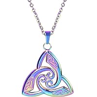 Jude Jewelers Stainless Steel Celtic Knot Style Triangle Shaped Biker Party Vikings Pendant Necklace