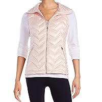 Calvin Klein Womens Smoked Down Vest,Pink,Small