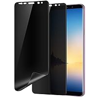 Galaxy Note 8 Privacy Screen Protector, Self Healing Full Adhesive Coverage Flexible Film [2-Pack], Case Friendly Easy Install 3D Curve Edge Fit Soft Film for Samsung Galaxy Note 8, Black