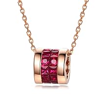 Ruby Gemstone Solid 14K Rose Gold Necklace Charm Pendant