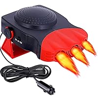 Car Heater That Plugs Cigarette Lighter, 2024 Newest 12V 150W Rotatable Portable Car Heater Defroster Fans,2 in 1 Heating & Cooling Fast Heating Defrost Defogger for Car, SUV, Jeeps, Trucks AB