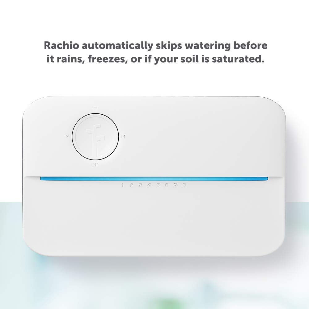 Rachio 3: 8 Zone Smart Sprinkler Controller (Simple Automated Scheduling + Local Weather Intelligence. Save Water w/ Rain, Freeze & Wind Skip), App Enabled, Works w/ Alexa, Fast & Easy Install