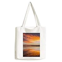 Sunrise Ocean Sky Cloud Reflection Tote Canvas Bag Shopping Satchel Casual Handbag