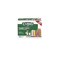 Assorted Bandages Variety Pack 300 Pieces, Including Antibacterial, Heavy Duty, Fabric, and Waterproof Bandages