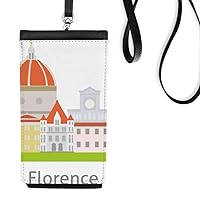 Italy Florence Landscape National Pattern Phone Wallet Purse Hanging Mobile Pouch Black Pocket