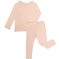 GUISBY Rayon made from Bamboo Pajamas Sets, Kids Toddler Boys Girls Daily Snug Fit Sleepwear 2 Pcs Set