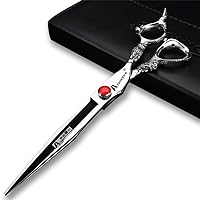 7/7.5/8/9 inch scissors silver professional hairdresser hair cut and trim diluted sharp 440C steel (8 inch flat shear)