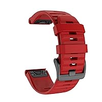 22 26mm Silicone WatchBand Strap for Coros VERTIX 2 Smart Watch Quick Easy Fit Wristband Belt Bracelet Correa (Color : Red, Size : 20mm)
