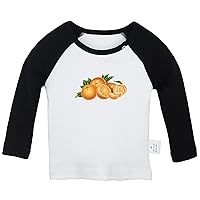 Fruit Orange Cute Novelty T Shirt, Infant Baby T-Shirts, Newborn Long Sleeves Graphic Tee Tops