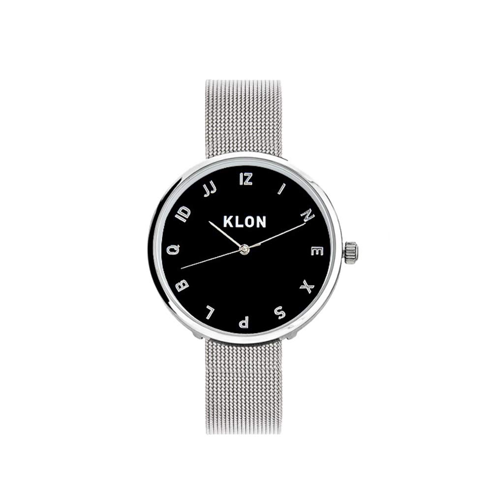 KLON MOCK NUMBER Wristwatch, Pair Watch, Stainless Steel, Silver, Genuine Leather, Leather, Strap, Made in Japan, Quartz, Waterproof, Watch, Gift, Unisex, Stylish, Popular, Brand, Silver White Face x Black Face Ver.Silver 1.3 inches (33 mm)