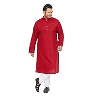 Elina fashion Men's Plus Size Cotton Kurta Pajama (Payjama) Indian Designer Solid Traditional Wear