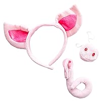 Squirrel Products Pig Headband Ears, Snout and Tail Costume Accessory Set, One Size Fits All Ages 3+