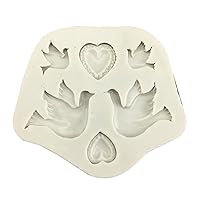 Peace for Dove & Heart Shape Chocolate Molds Fondant Moulds Cake Mold Baking Gadget Silicone Material Gifts for Baking L