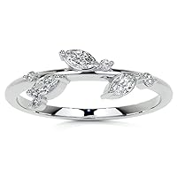 JeweleryArt Excellent Round & Marquise Brilliant Cut 0.25 Carat, Moissanite Diamond Promise Band, Prong Set, Eternity Sterling Silver Band, Valentine's Day Jewelry Gift, Customized Bands