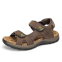 Men's Sandals Leather Open Toe Beach Sandal Outdoor anti slip sports sandals Large size fisherman sandals brown 12 13 14