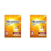 Nicorette 4 mg Nicotine Gum to Help Quit Smoking - Fruit Chill Flavored Stop Smoking Aid, 100 Count (Pack of 2)