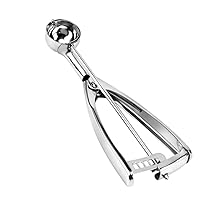 Ice Cream Scoop with Trigger, 18/8 Stainless Steel Metal Small Cookie Dough Scoop for Baking Melon Ball Cupcakes, 1/2 Tablespoon (2 Teaspoon)