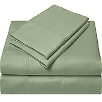 Heavy Egyptian Cotton Cal King Size 4-PCs Sheets Set (1 Fitted, 1 Flat, 2 Pillowcase) Fits 16-20