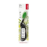 RADIUS Flex Brush with Soft Bristles Toothbrush BPA Free & ADA Accepted Designed to Improve Gum Health & Reduce Issues - Right Hand - Black/Green - Pack of 1