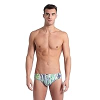ARENA Performance Men's Zebra Stripes Swim Brief Chlorine Resistant MaxLife Swimsuit Practice Pool Training Bathing Suit