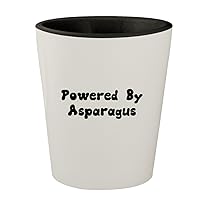 Powered By Asparagus - White Outer & Black Inner Ceramic 1.5oz Shot Glass