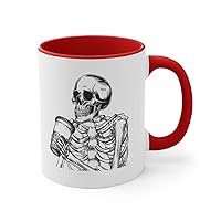 11oz Accent Coffee Mug Colors Novelty Bone Vertebrate Comical Costume Caffeine Enthusiast Humorous Humans 11oz / Red