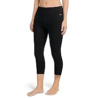 Jockey Women's Activewear Cotton Stretch Capri Legging, Black, XL