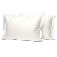 Pizuna Cotton King Pillow Sham Off White, 400 Thread Count 100% Long Staple Combed Cotton Sateen Weave Cooling Soft Pillow Covers King Size (Off White King Size Pillow Sham - 2PC)